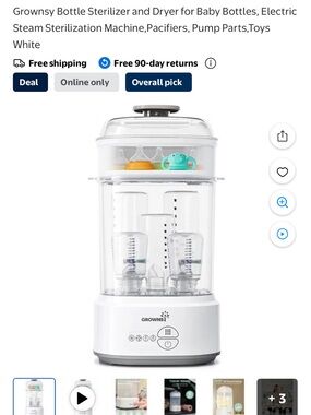Grownsy White Electric Bottle Sterilizer and Dryer
